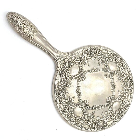 Dresser or Vanity 3 Piece Set Includes Brush Comb Handheld Mirror Silver Plated - Picture 6 of 10